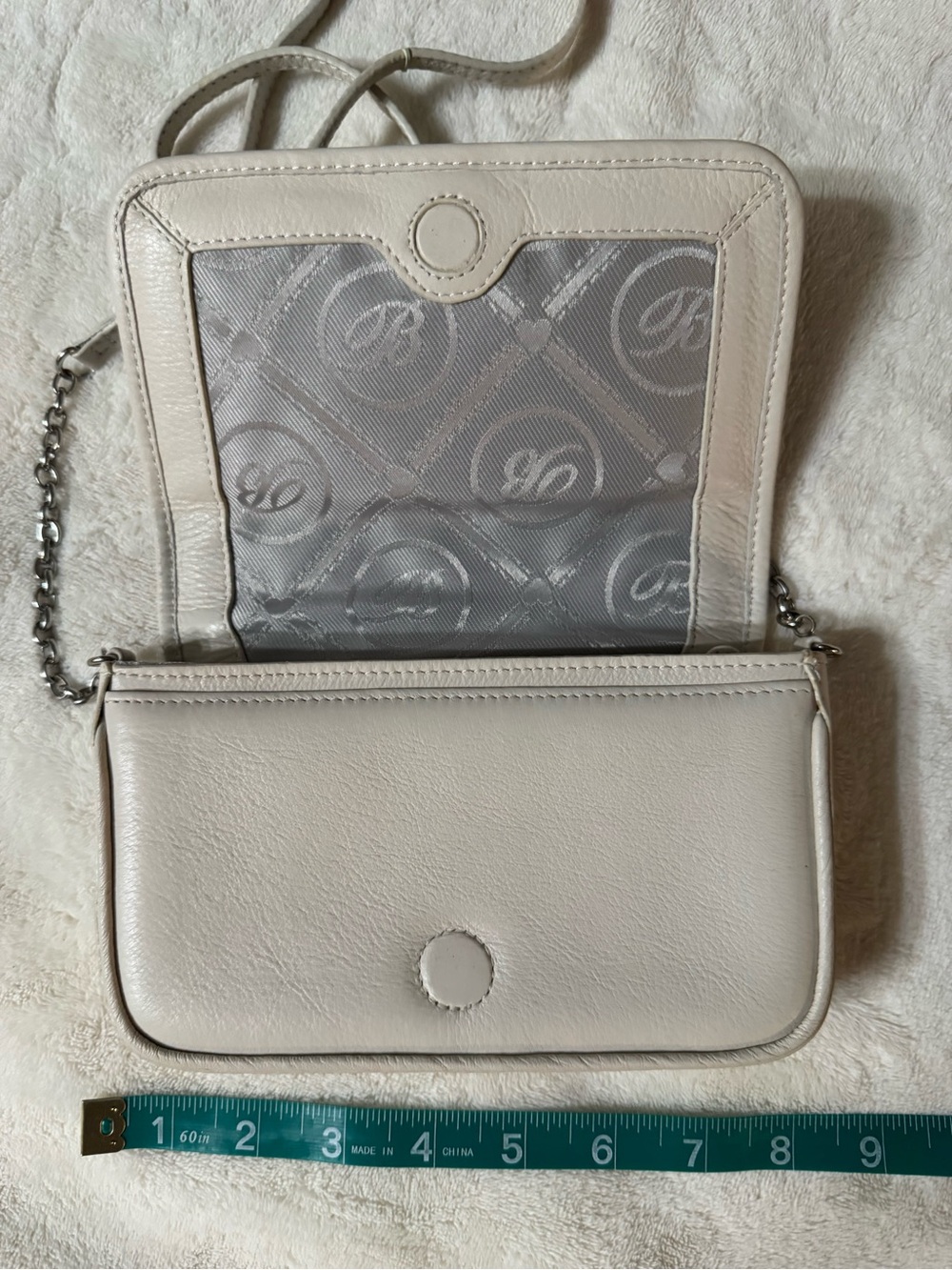 Brighton Embellished Ivory Crossbody Bag with Crystal Floral Accents - Picture 6 of 7
